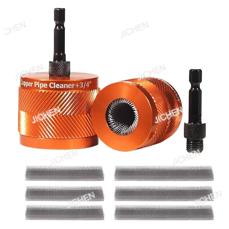 

ZQ-1/2 "и 3/4" набор для чистки металлических медных труб с шестигранным хвостовиком 1/4 6, сменная щетка, электрический инструмент, щетка для чистки