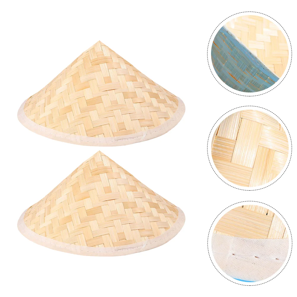 

2 Pcs Decorative Straw Hat Hats Classroom Craft Kids DIY Children to Weave Miss