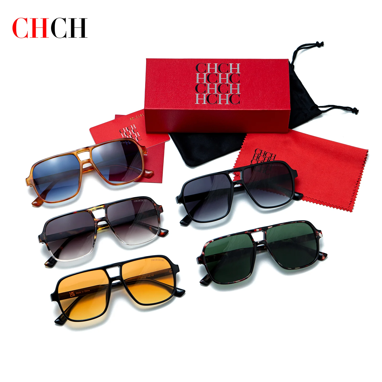 CHCH Sunglasses 2024 New Large Frame Outdoor Sunshade Sunglasses Available in Multiple Colors