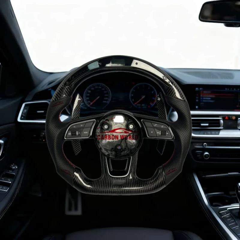 

Suitable for Audi RS3 RS4 RS5 S4 S5 B9 B8 B7 A3 A5 A6 A6L A4 A4L C8 Q5 Q7 TT Carbon Fiber Custom Sports Carbon Steering Wheel
