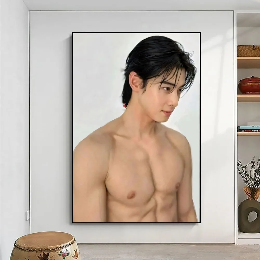 Korea Actor Cha Eun Woo Poster Posters Kraft Paper Vintage Poster Wall Art Painting Study Aesthetic Art Small Size Wall Stickers