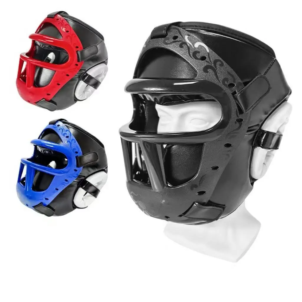 

Шлем для каратэ, санда, боевые искусства, бокс, утолщенная защита головы, комплексное снаряжение для взрослых, мальчиков и девочек, тренировочная боевая защита