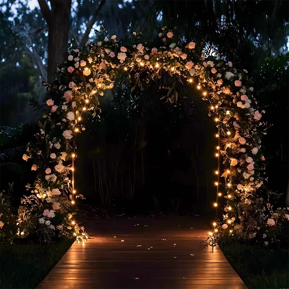 2,1 m x 2,4 m Metall-Bogenständer, stabile Basis, einfache Montage, Ballon-Blumen-Dekoration für Hochzeit, Brautparty, Weihnachten, Geburtstagsfeier, DIY-Hintergrund – Detail 4