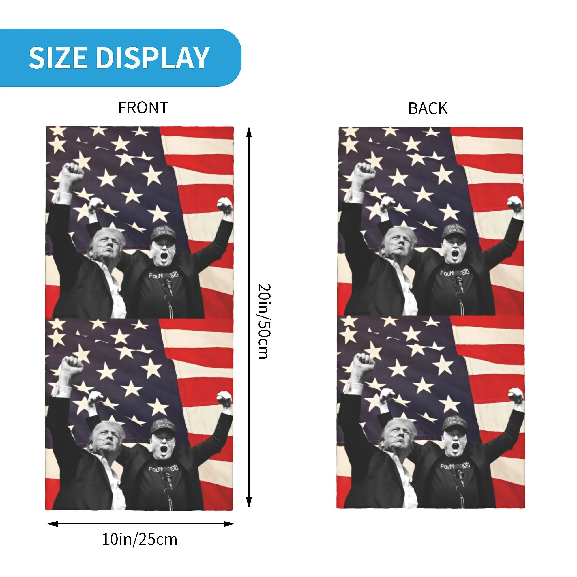 Custom Fight Fight Donald Trump 2024 Election Neck Gaiter Men Women UV Protection Winter  Bandana Scarf for Ski