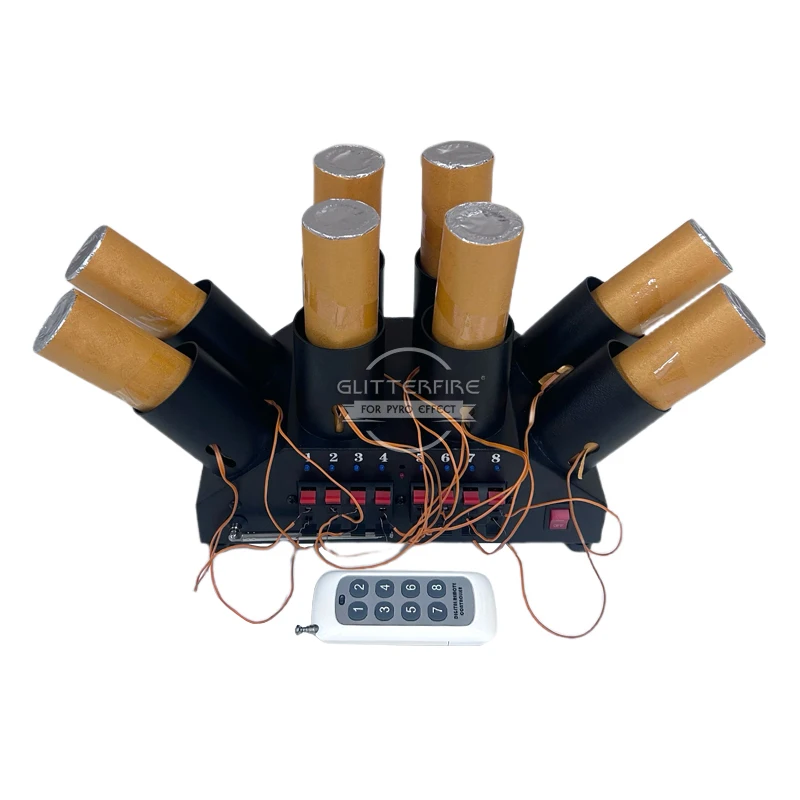 8 Channel Fan Shape Remote Control Cold Fountain Machine Party Equipment