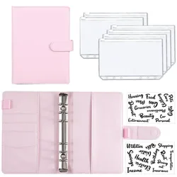 2022 A6 PU Leather Budget Binder Notebook Cash Envelopes System Set With Binder Pockets for Money Budget Saving Bill Organizer