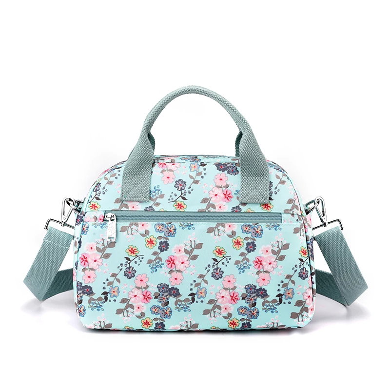 Wear-resistant Women Shoulder Crossbody Bag Printed Flower Top-Handle Bags Female Nylon Tote bag Handbags Middle-aged Mommy Bag