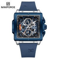 NAVIFORCE Watches for men Sports Unique Square Quartz Date Display Watch Multifunction Chronograph Waterproof Luxury WristWatch