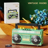 Gomes Retro Radio Classic Series Building Blocks Set Retro Music Player Display Set Children's Creative Toys Boys Gift