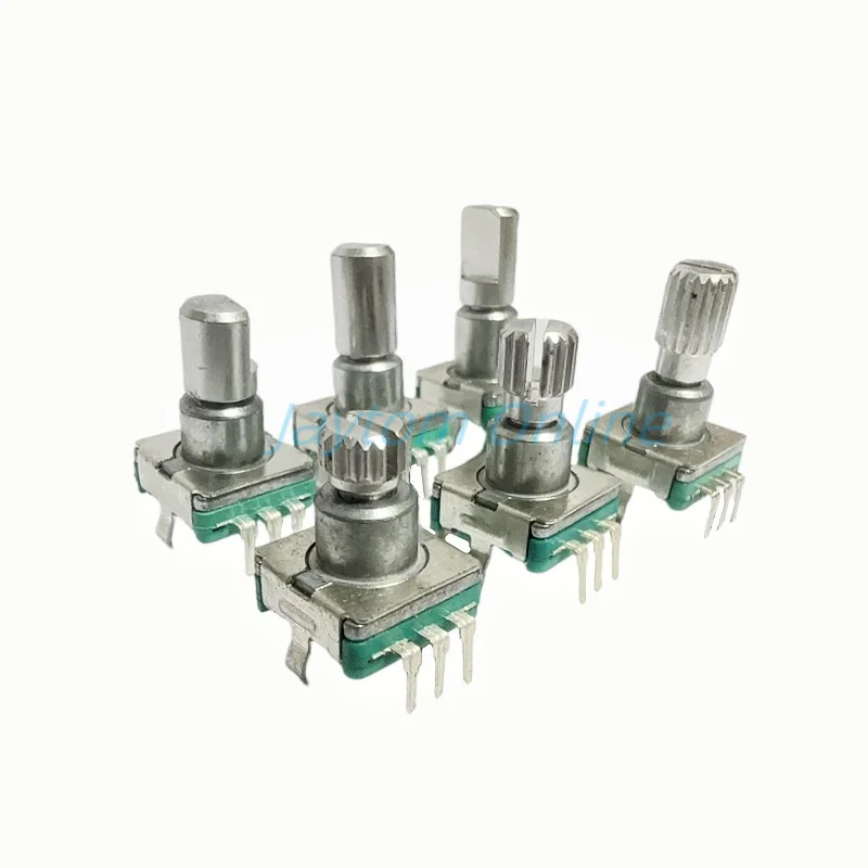 2 stks EC11 Encoder Met Drukknop 30 Posities Rotary Code Schakelaar 5pin Plug-in Type 9.5/12.5/15/17mm Half Pruim As