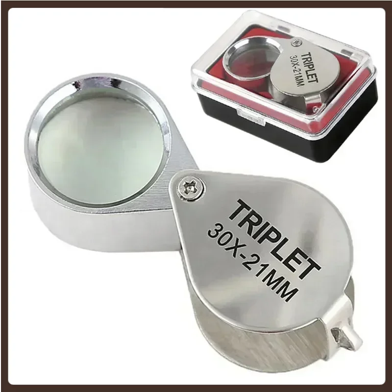 

Metal Jewelry Magnifying Glass Jewelers Eye Tool Jewellery Folding Loupe Glass Lens Magnifying Triplet Glass Jewelry Diamond