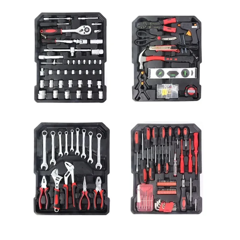 Luxury Auto Repair Combination Suit Tools Professional with Tool Belt Silver Sleeve Repair Kit Set Home Hold Hand Tool Set Gift