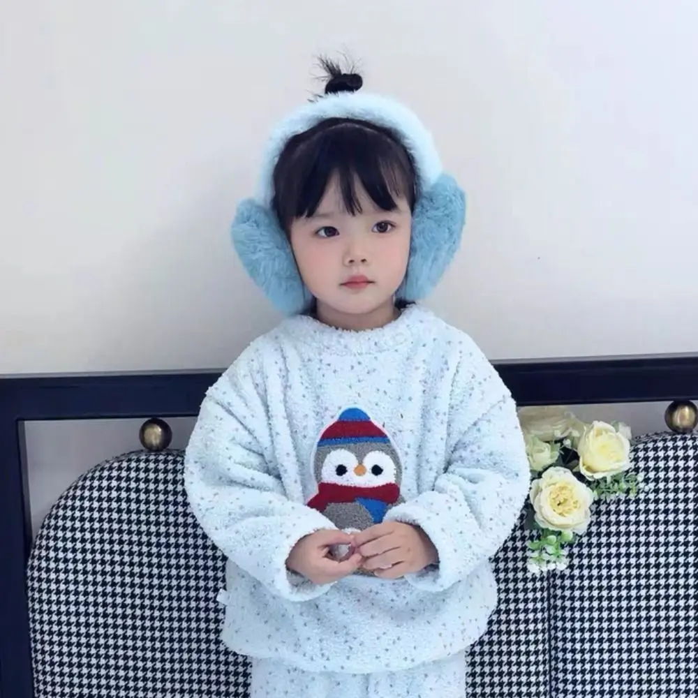 لينة الكرتون الشتاء أفخم غطاء للأذنين رشاقته الدفء طوي غطاء للأذن إيرفلاب يندبروف الأطفال تدفئة الأذن طالب #3