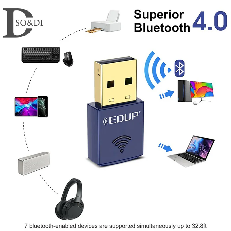 EDUP Mini WiFi Adapter 150Mbps WiFi Wireless Network Card Bluetooth4.0 USB2.0 WiFi Ethernet Stable Signal Adapter For PC Laptop