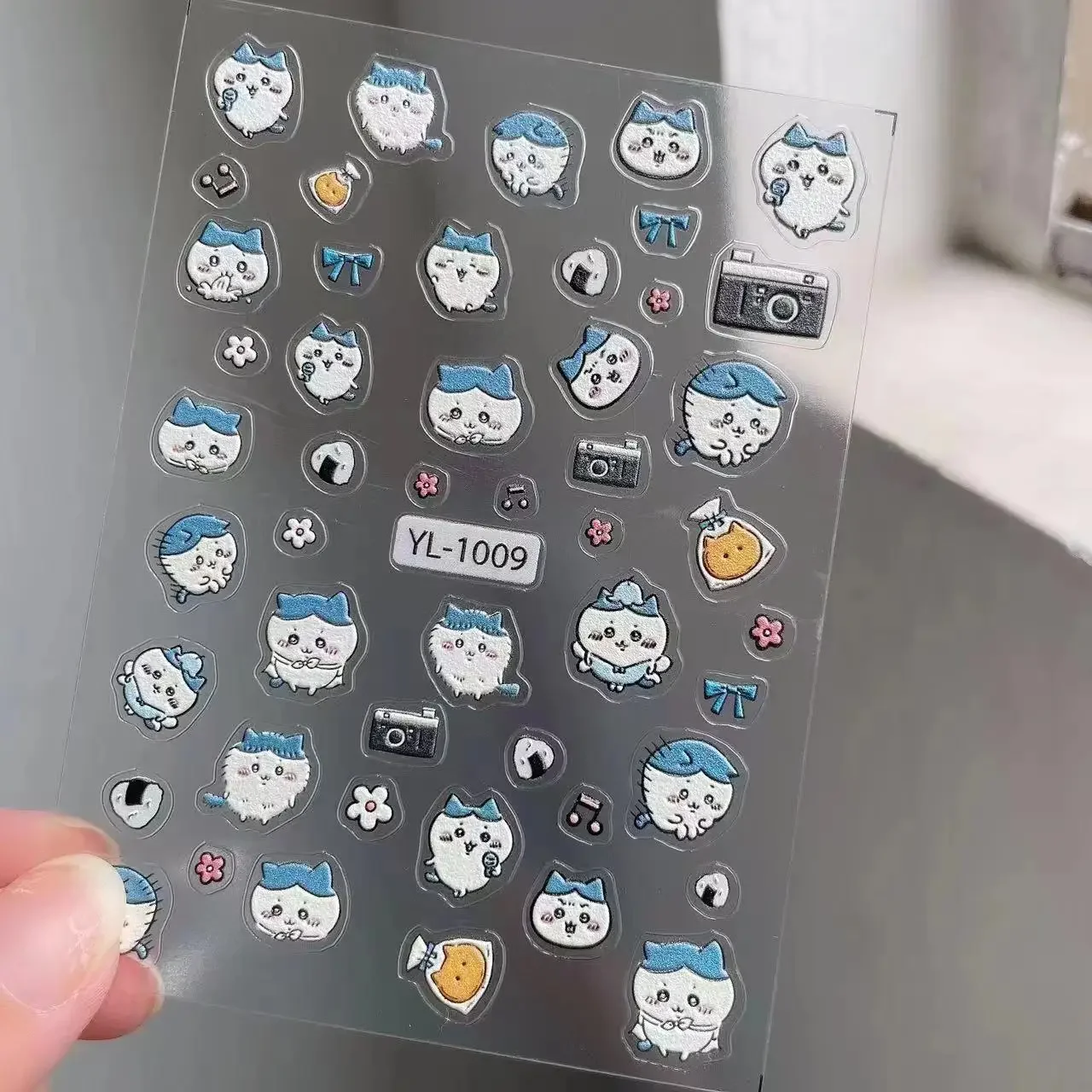 Chiikawa Nail Art สติกเกอร์การ์ตูนน่ารัก レ Hachiware USAGI かตัวการ์ตูน 3D สติกเกอร์ลายนูนกันน้ํา か