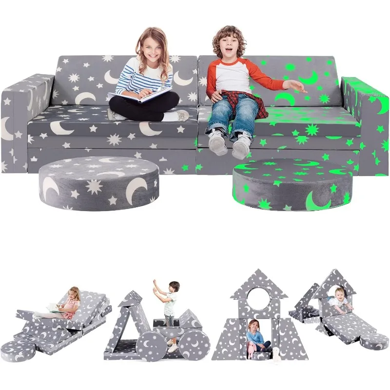 12 Modular Children's Sofa Play Sofa, Toddler Sofa Children's Sofa, Multi-function Playroom and Toddler Bedroom Furniture.