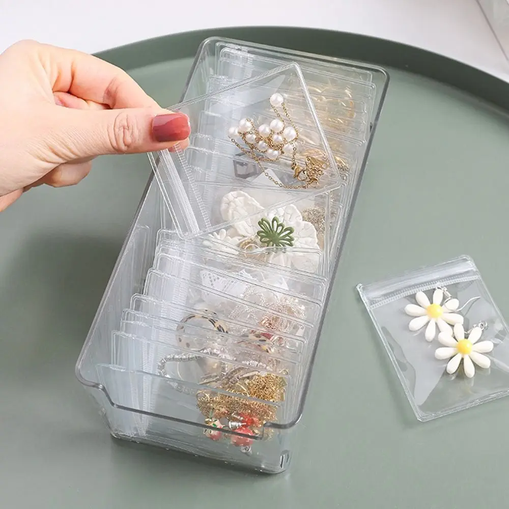 ewelry Bag Self Sealing Bag Dustproof Gift Packaging Storage Pouches Zip Lock Bags PVC Plastic Reclosable