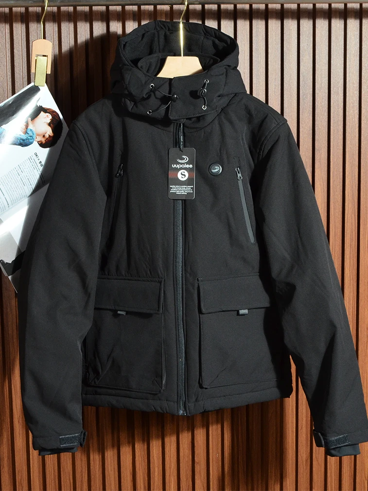 

Утепленная хлопковая куртка для мужчин: зимняя, теплая, с капюшоном, многофункциональная, для работы и повседневной носки, в городском стиле, с длинными рукавами, CleanFit