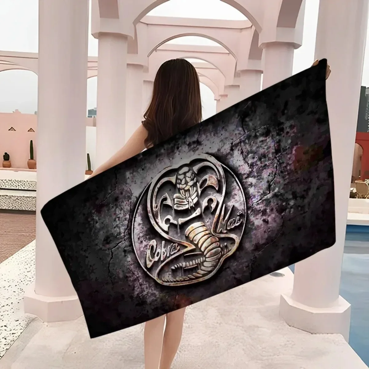 Cobra Kai Snake Towel Microfiber Beach Absorbent Quick dry Soft Yoga Swimming Resort Mountain Climbing Towel 130x80cm 52x32in