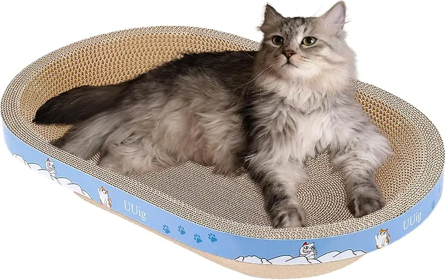 

Cat Scratcher, 19.6x12.5 inches Cardboard Scratching Board, Large Scratchers for Indoor Cats, Bowl-Shaped Scratch Pa