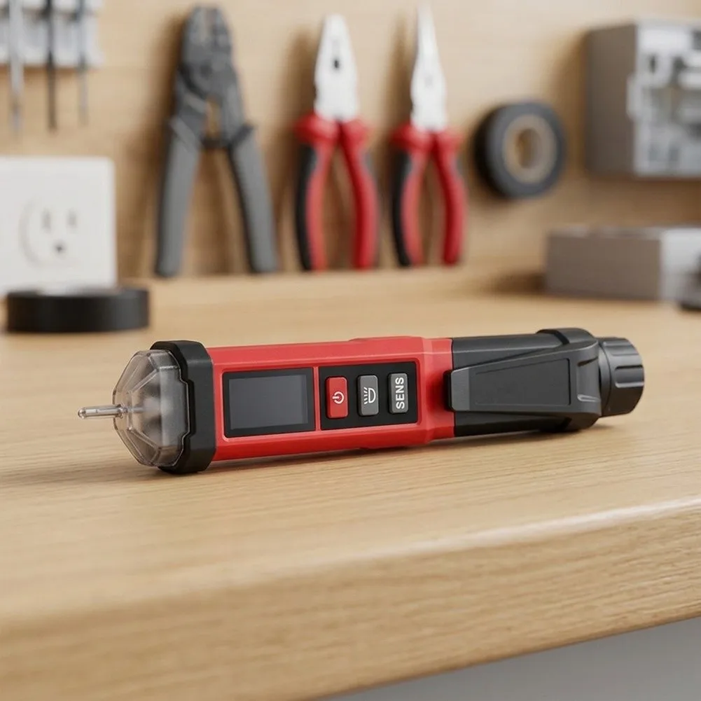 Non-Contact Voltage Tester HT102B Dual Color Backlit Display, 12-1000V/70-1000V Sensitivity With Auto Shutdown