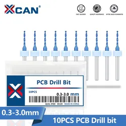 XCAN Carbide PCB Drill Bit for PCB Circuit Board,PVC Drilling Tool 10pcs 0.3-3.0mm