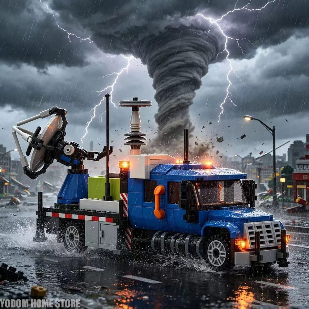 Home‑Display TIV2 Tornado Intercept Vehicle Building Blocks Model Car Figurine Desktop & Living Room