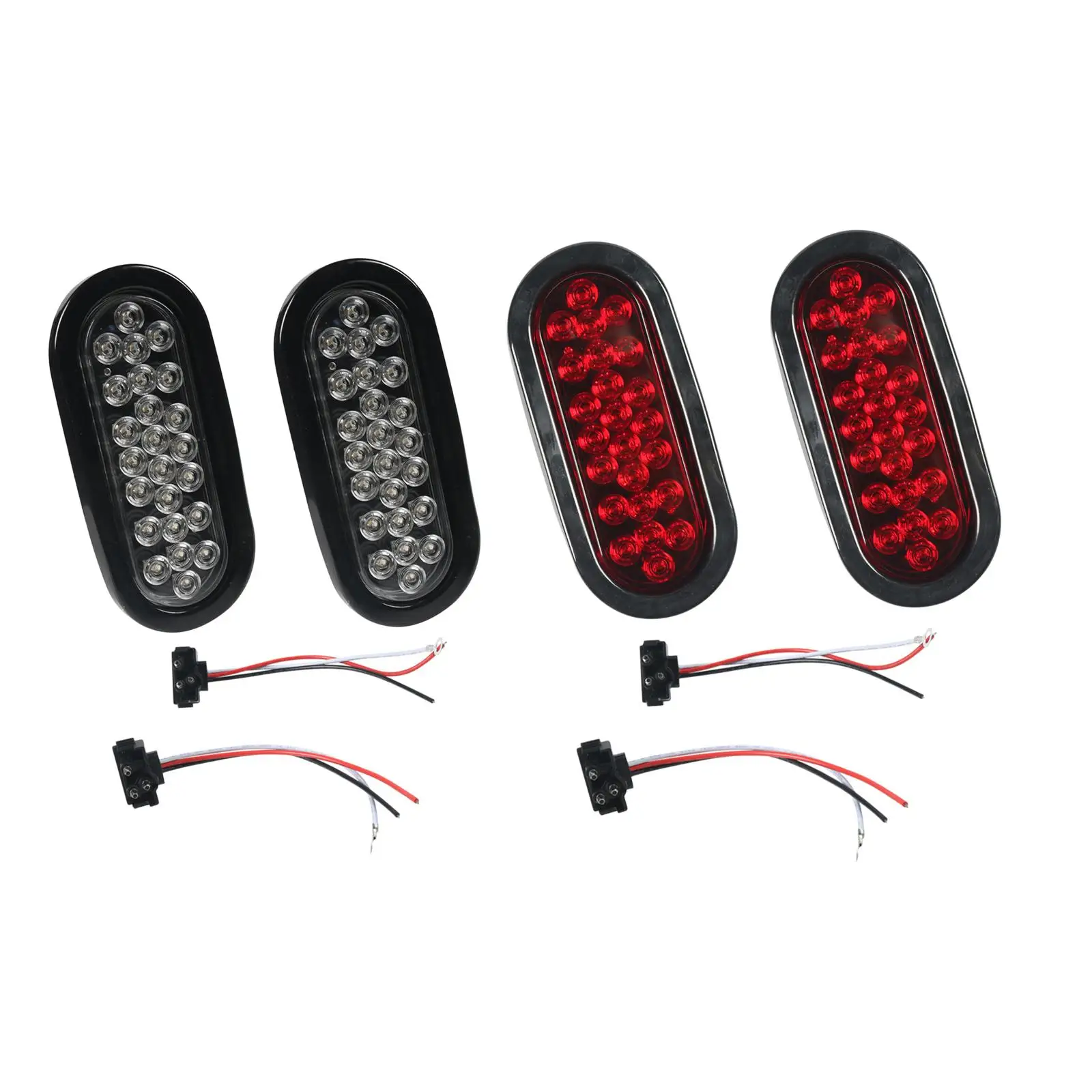 

2Pcs Generic Oval LED Trailer Tail Lights IP68 Waterproof 12V Direct Replace Simple Installation Reverse Back up Trailer Lights