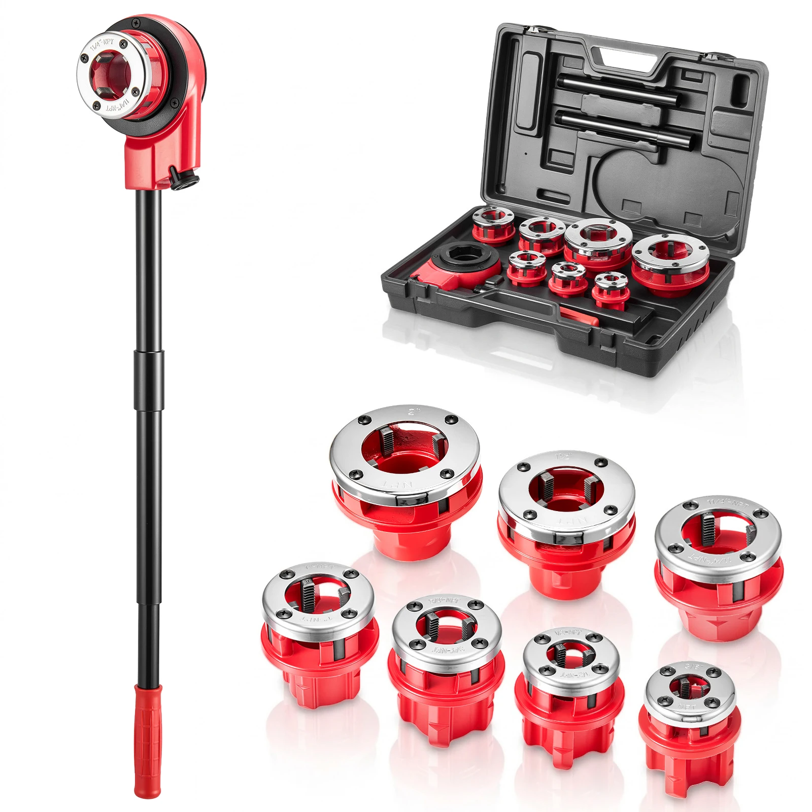 SucceBuy Ratchet Pipe Threader Kit with 7Dies 3/8