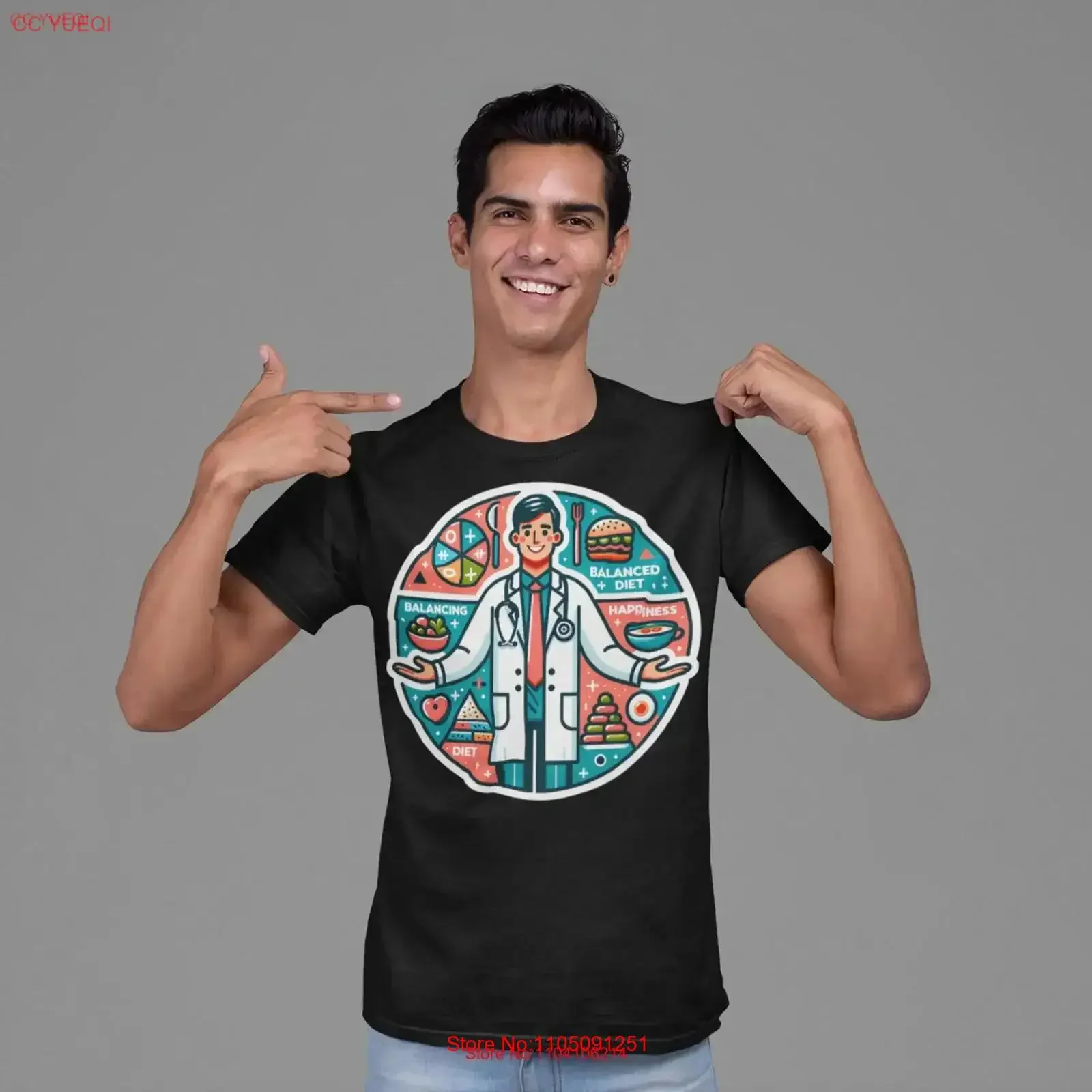 Camiseta de dieta equilibrada para el verdadero nutricionista, campeón, salud, bienestar, vintage, lavada, elegante, ligeramente informal para hombre