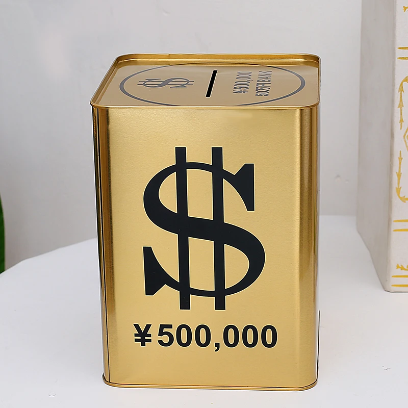 Creative Big Piggy Bank Metal Gold Large Money Boxes for Money Adults Children's Saving Period Bank Coin Money Organizer Gift