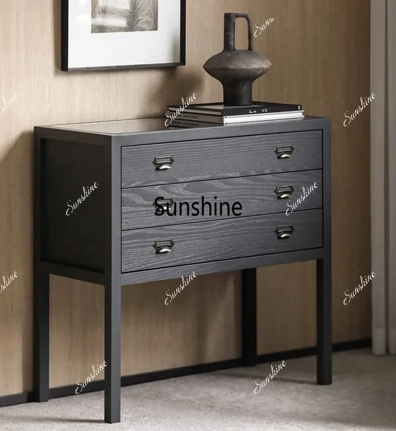 Nordic simple all-solid wood dining side cabinet bucket cabinet customization  FT