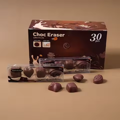 4pcs/box New Chocolate Design Eraser Student Painting Writing Pencil Eraser Stationery School Office Supplies Gift Prize