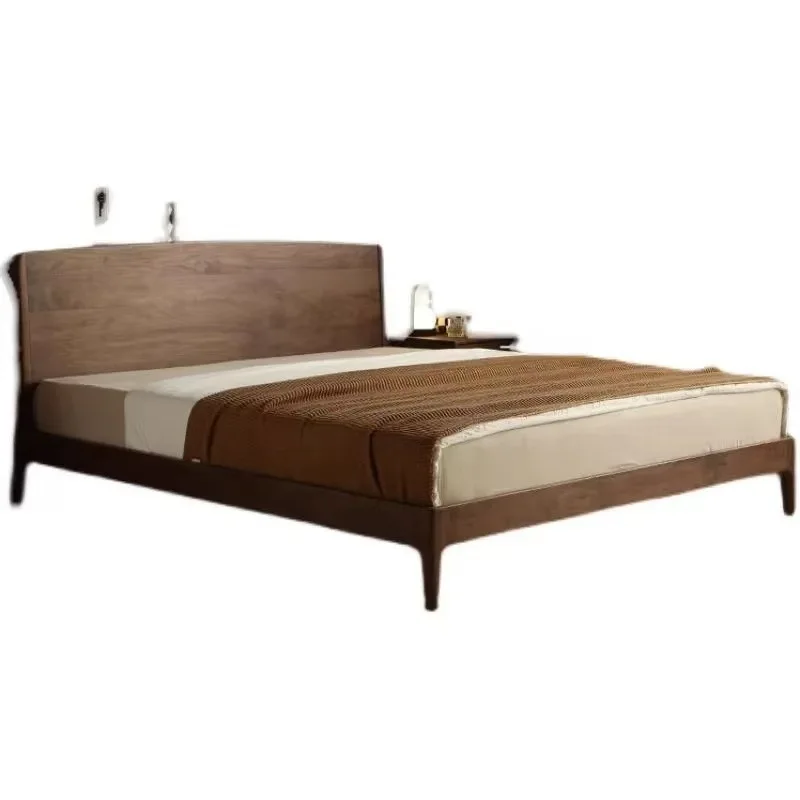 

North American spade bed full solid wood bed master bedroom double bed modern simple home soft furniture