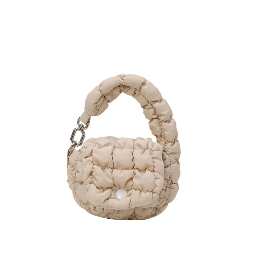 

Elegant Solid Color Cloud Pleated Coin Purse Quilted Sling Small Wallet Korean Style Mini Handbag Card Bag Travel