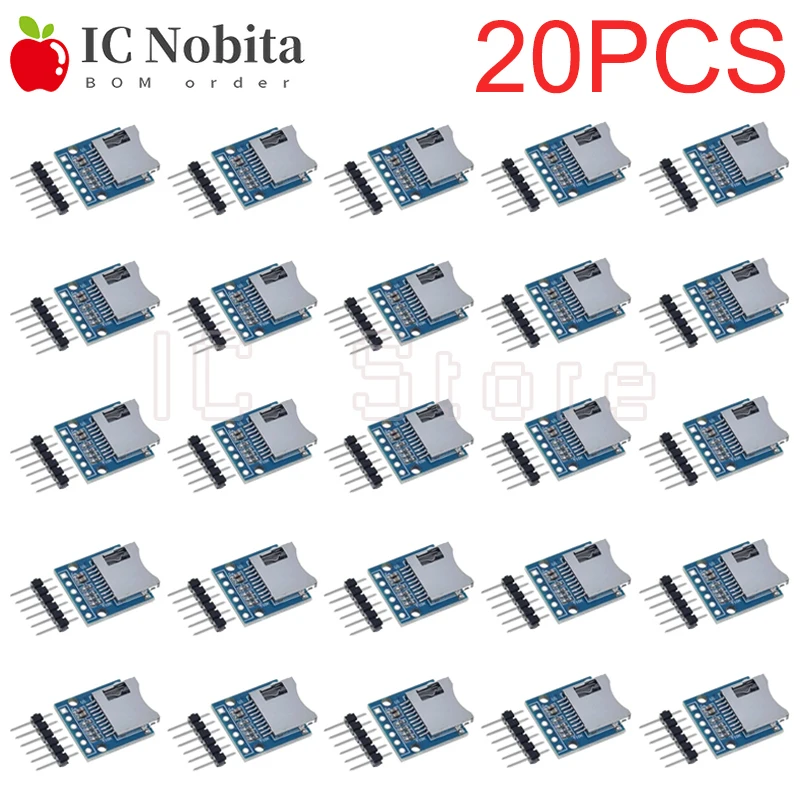 

20PCS Micro SD Storage Expansion Board Mini Micro SD TF Card Memory Shield Module With Pins for Arduino ARM AVR