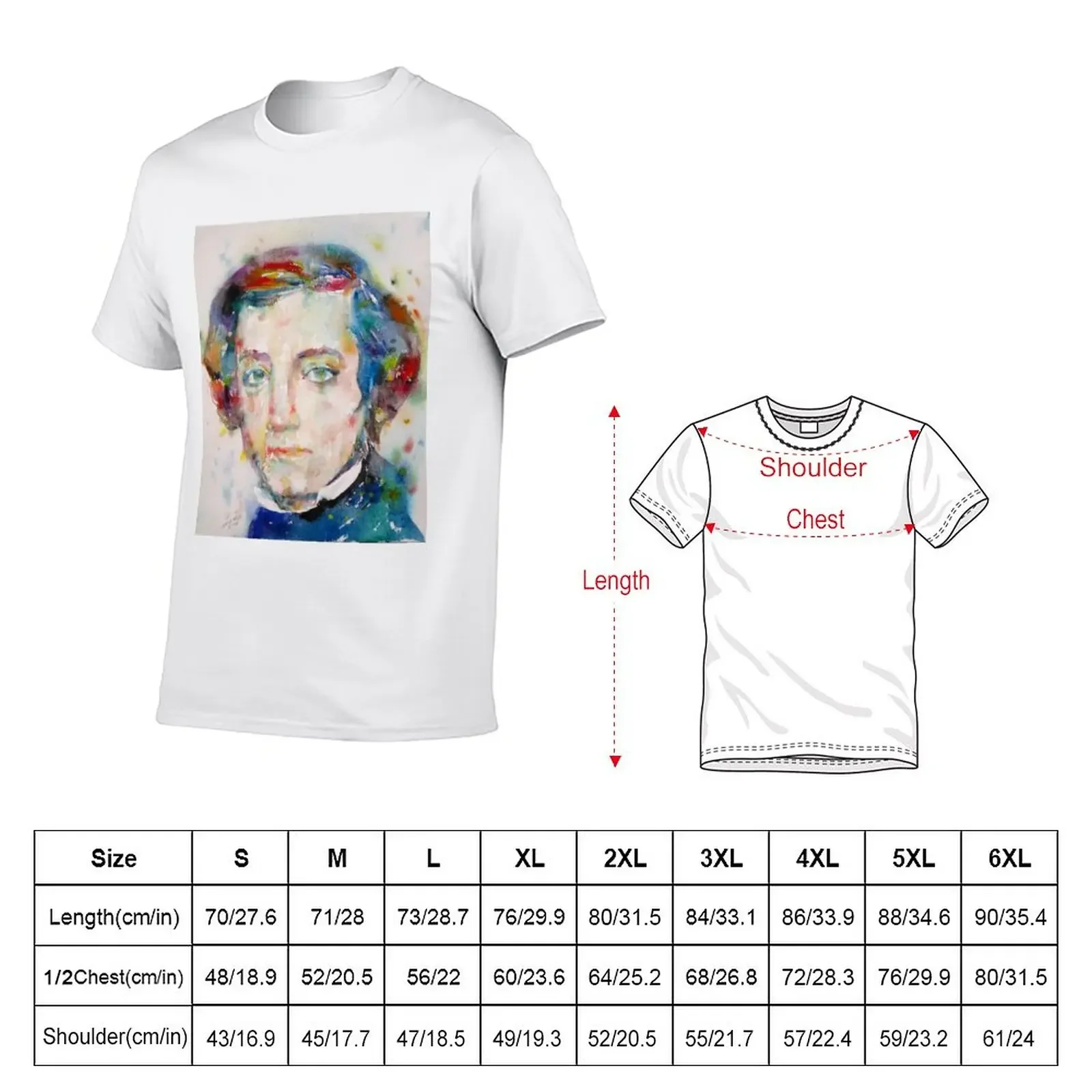 New ALEXIS DE TOCQUEVILLE - watercolor portrait T-Shirt quick-drying t-shirt shirts graphic tees plain black t shirts men