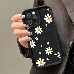 Daisy Flowers Matte Silicone Phone Case for Samsung Galaxy S25 S24 S23 Ultra S22 S21 Plus FE A55 A35 A15 A54 A34 A14 5G Cover