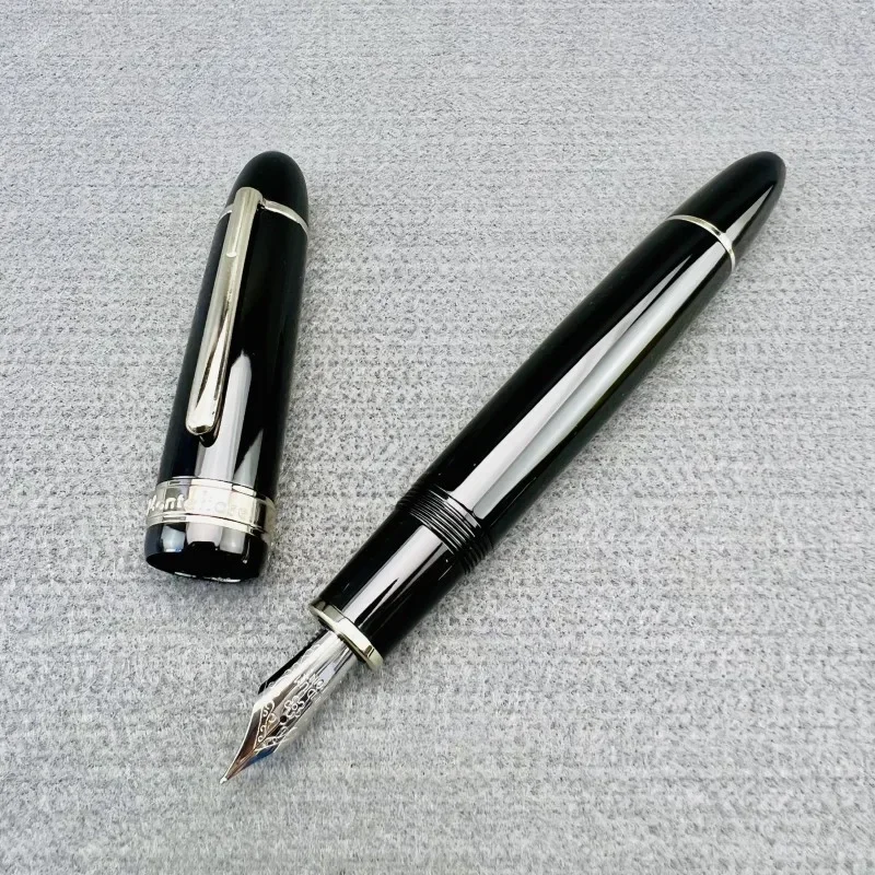 

Montefiore Full Metal Fountain Pen Black Fine Nib Business Pen Practicing Calligraphy Ink Absorption Non-carbon Signature Pen