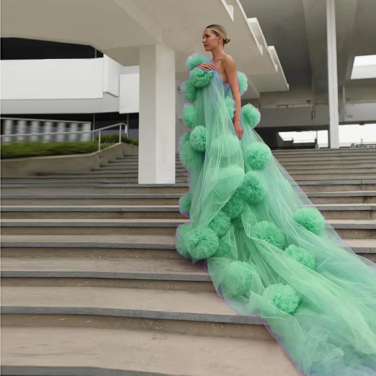 Kimono Élégant à Volants pour Femme Enceinte, Vêtement Luxueux pour Patients de Mariage, Tenue de Téléphone, pour Photographie, 2023