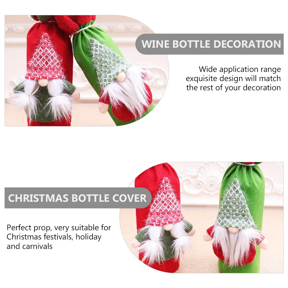 

1 шт., безликий человек, крышка для бутылки вина, рождественское украшение, рукав, многоразовое украшение для вечеринки, праздничный праздничный рукав для бутылки