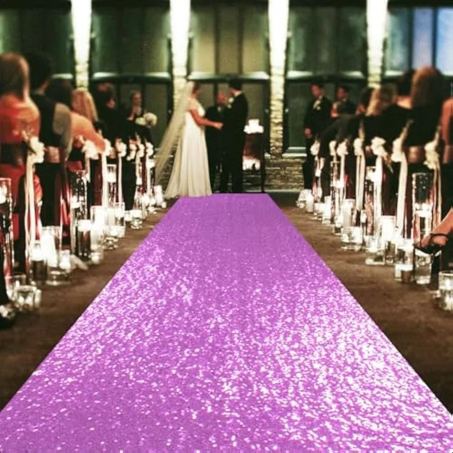 

Lavender Carpet Runner for Party 2x15Ft Sequin Aisle Runners for Weddings Sparkly Floor Carpet Rug for Outdoor Indoor Ceremonie