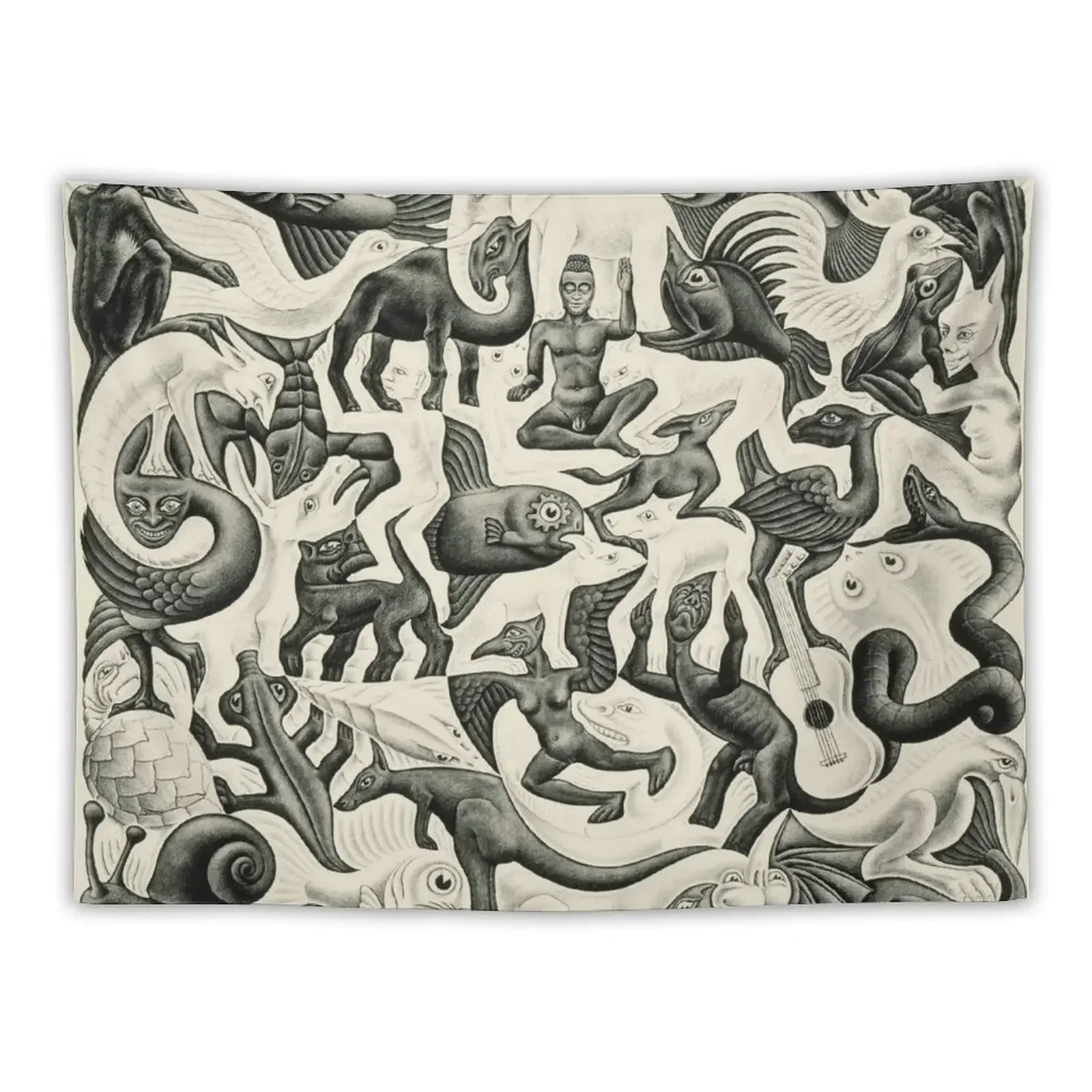 

Escher - Plane Filling II Tapestry Funny Aesthetic Room Decor Wallpaper Bedroom Room Decoration Aesthetic Tapestry