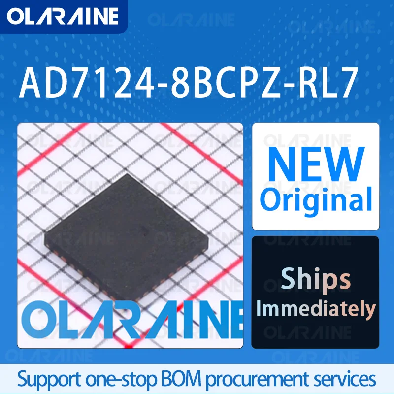 1/5/10Pcs AD7124-8BCPZ-RL7 LFCSP-32 original ic chip Analog-to-digital converters - ADCs RoHS 8 Channel 19.2 kS/s Voltage 3.6 V