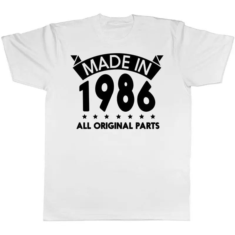

Made in 1986 All Original Parts Birthday Mens Short Sleeve T-Shirt