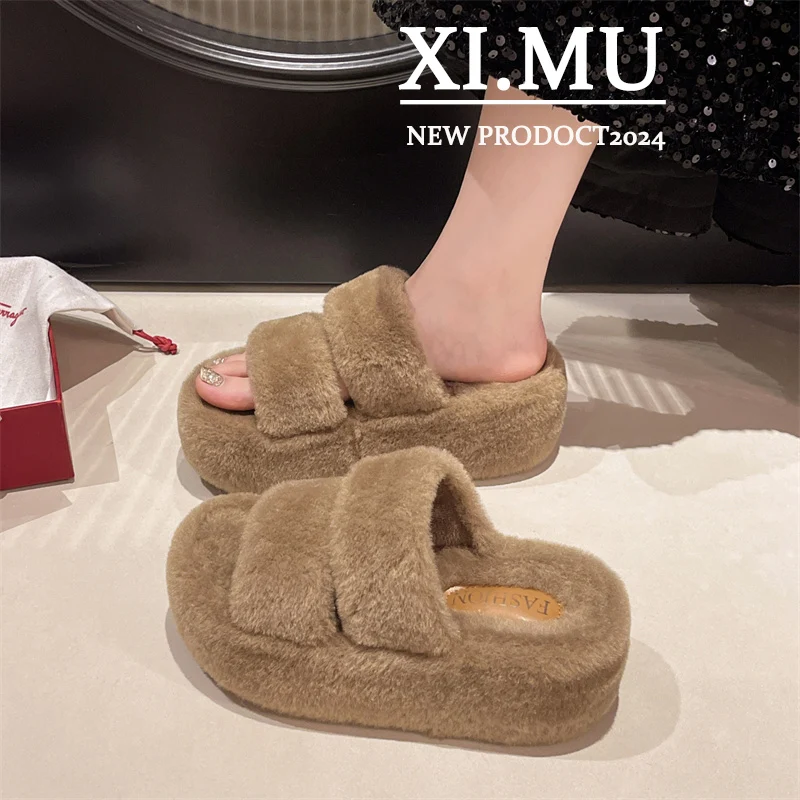 

Тапочки, повседневная обувь, шлепанцы на платформе, меховые шлепанцы, женские роскошные массажные плюшевые туфли 2024, женские тапочки 2024, повседневные Pl