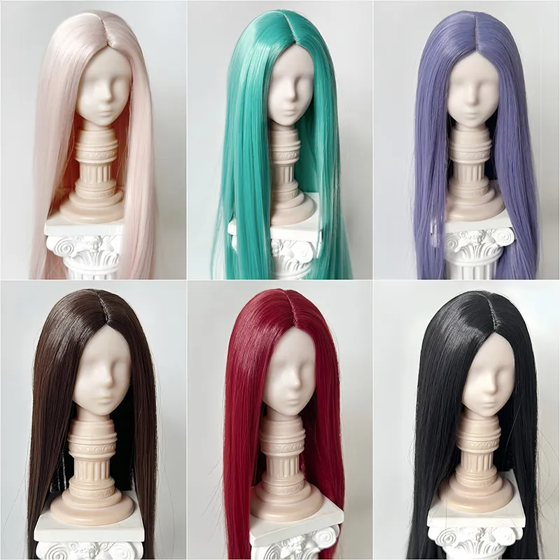 

High-temperature Silk Split Scalp Long Straight Ancient Style Modern Rough Hair Accessories For BJD Action Figure Model