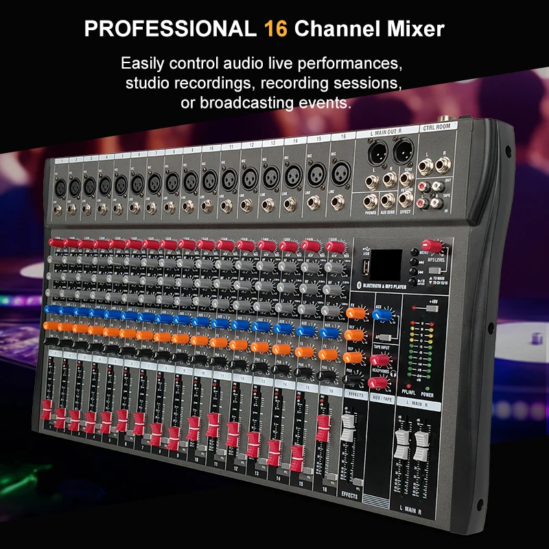 Wholesale High Quality Good Price 16 Channel Mixing Console Sound System Dj Controller/audio Console Mixer