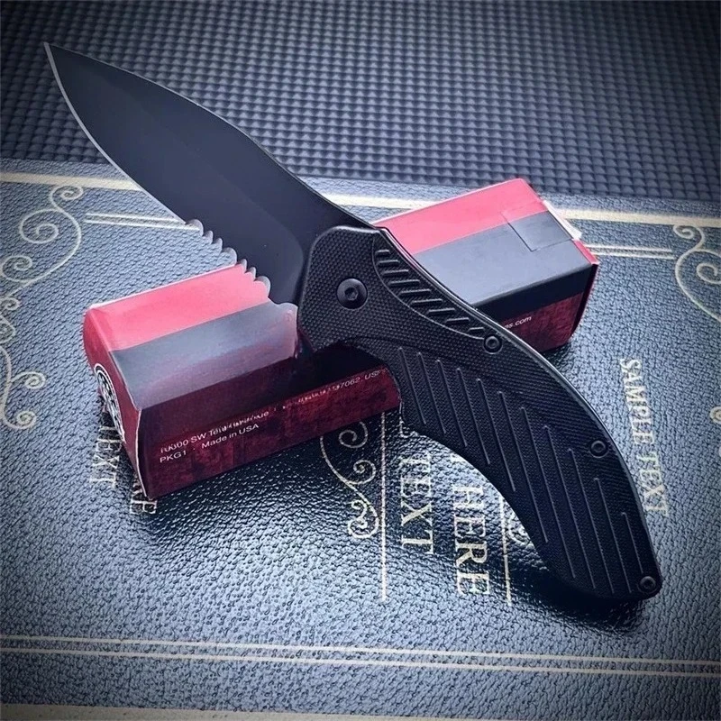 

Tactical EDC Knife1605 Compact Folding Blade - Black Oxide 8CR13MOV Steel Nylon Handle Outdoor Jungle Survival Combat Tools