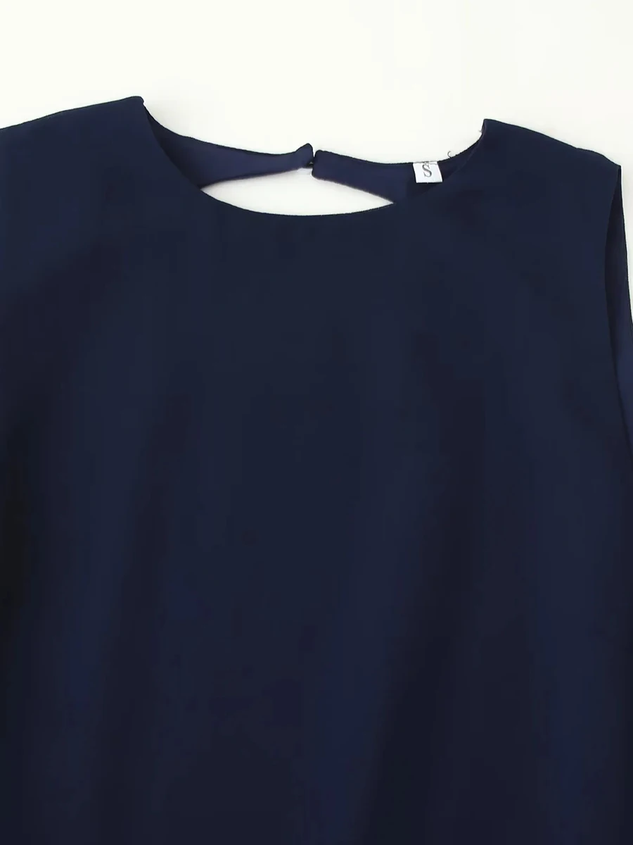 TWOTWINSTYLE – robe de soirée élégante en maille transparente épissée pour femmes, col rond, sans manches, taille haute, couleur amincissante